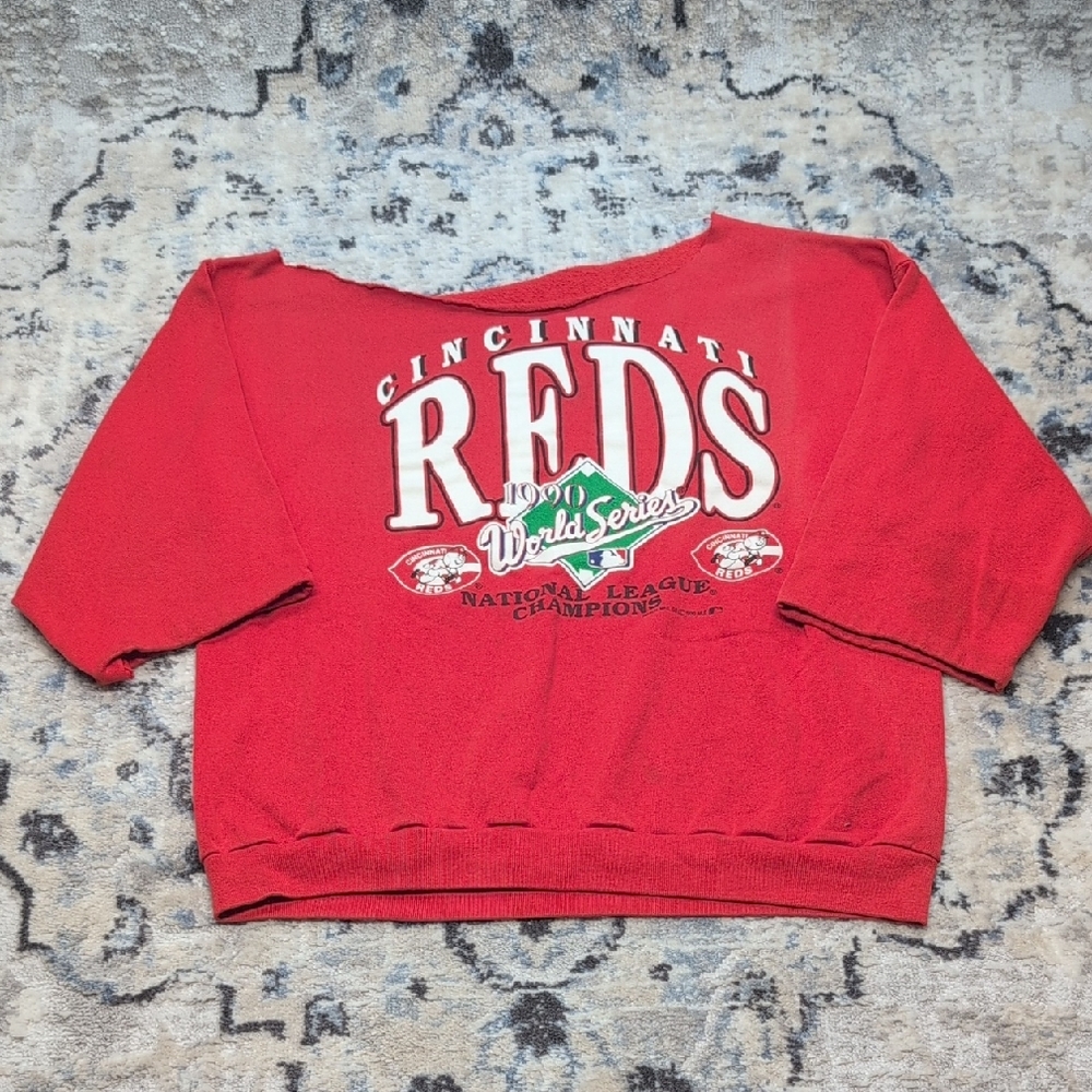 Vintage 1990 Cincinnati Reds World Series Crewneck Sweatshirt Red MLB Medium